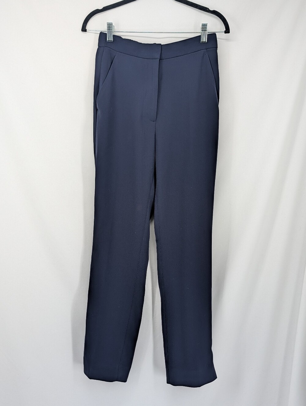 J. Crew Pull On Easy Navy Matte Crepe Ankle Trousers Size 4 Lightweight Casual